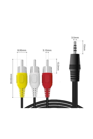 4824 3.5 Mm Stereo To 3 Rca Dişi Tos Çevirici Dönüştürücü Ses Kablosu With Rca Cable