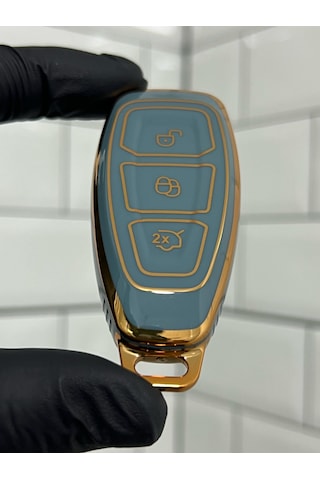 Ford Kuga Focus Mondeo Bmax Cmax Smax Uyumlu Anahtar Kılıfı Gri - Gold