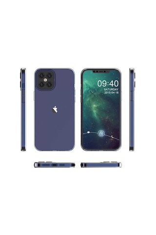 Apple Uyumlu iPhone 12 Pro Max Süper Silikon Kılıf-renksiz Renksiz Renksiz