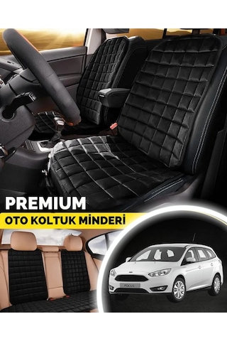 Ford Focus 2 Koltuk Minder Ortopedik Cepli Araç Ve Kılıf Seti Tam Uyumlu,siyah Renk