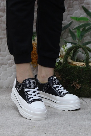Fort Guja 24y314-8 News Fashion Gizli Dolgu Topuk Sneaker Kadın Ayakkabı Siyah
