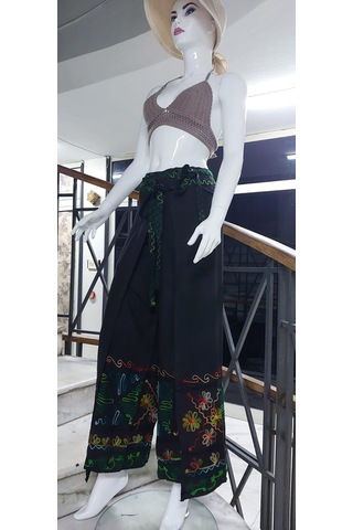 Eren Style Otantik Nakış İşlemeli Harem Şalvar Bulmaca Pantolon 103 Cm -8719 Siyah
