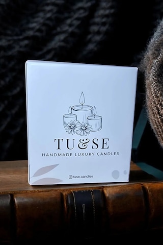 Tuse Candles Beyaz Beton Mum