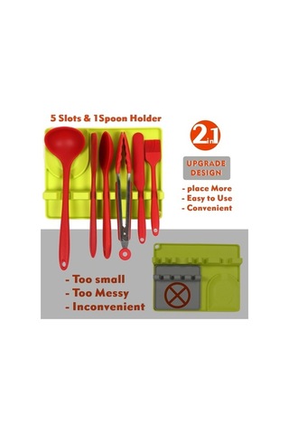 Dancemonkey 2'si 1 Arada Mutfak Silikon Kaşıklık Orta Raf, Pratik Tasarım Sarı