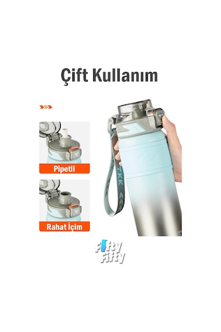 Tkk 900 Ml Çelik Termos Çift Kullanım Pipetli/rahat İçim -12/24 Sıcak-soğuk- Yalıtım -tkk2025new900ml Mavi