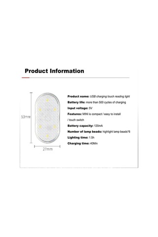 Artfulabode Usb Tavan Şarjlı Otomatik Okuma Mini Led Lambası İç Gece Dekorasyon Aydınlatma Araç Adet 5v 1 Bz