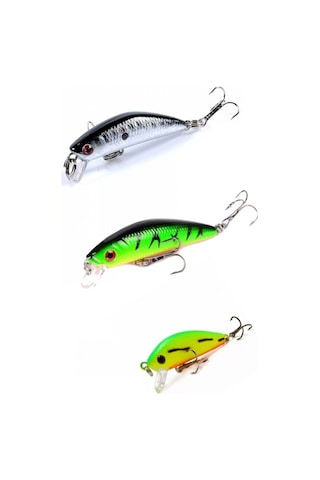 3lü set rapala lures suni yapay yem Kerışık Renkli 8g.7cm