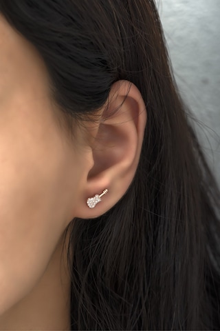 Nereze 925 Ayar Gümüş Rose Kaplama Gitar Küpe