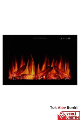 Masta 80 Elektrikli Şömine - Isıtıcısız, Cam Çerçeveli, Tek Renkl