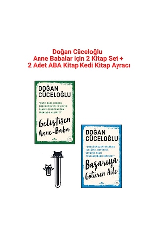 Başarıya Götüren Aile + Geliştiren Anne Baba + 2 Adet Aba Kitap Kedi Kitap Ayracı