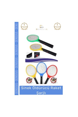 Sinekraketi Profesyonel Haşere Kovucu Ergonomik Tasarım Güçlü Batarya Sinek Öldürücü Raket Şarjlı
