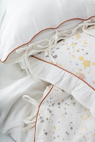 Ecocotton İlya Çift Kişilik Nevresim Takımı %100 Organik Pamuk Müslin Krem 200x220 Cm-1941 Krem
