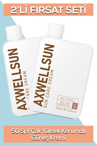 Axwell Leke Karşıtı Yüksek Koruyucu Güneş Kremi SPF50 2 x 125 ML