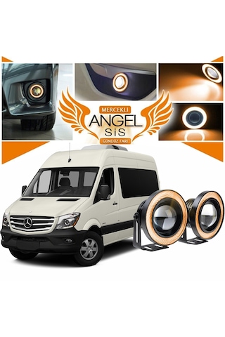 Mercedes - Benz Sprinter Uyumlu, Universal Mercekli Led Sis Farı, 76mm Turuncu Renk