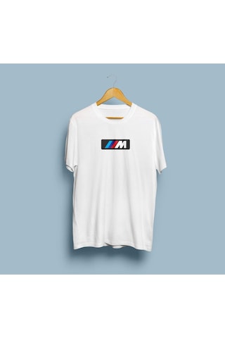 Oversize Bmw M Power Tasarım Unisex T-shirt Beyaz