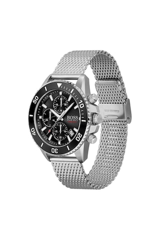 Hugo Boss HB1513904 Hasır Metalik Gri Siyah Kadran 45 mm Erkek Kol Saati