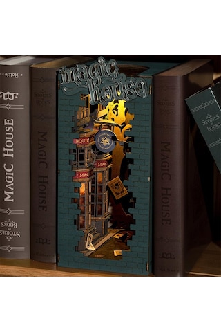 Rolife Tgb03 Magic House Kitap Köşesi Book Nook Dıy Minyatür Maket Model Seti Mini Dollhouse 3d Model Kit Detaylı Dekoratif Hobi Seti 3d Puzzle Tiny House
