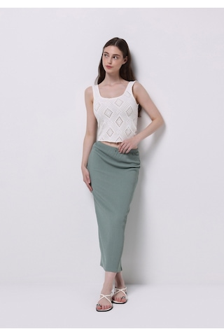 Colin's Colins Slim Fit Düz Kadın Yeşil Etek Cl1075023 Q1.v1 Sag Sage