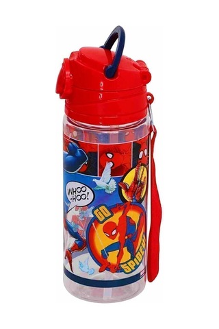 Spıderman Lisanslı Pipetli Plastik Matara 500 Ml Kırmızı Otto-42529 Şeffaf