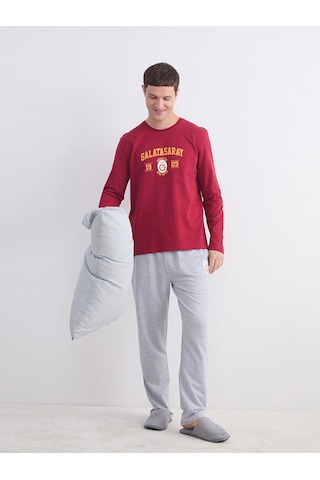 Lc Waikiki Lc Waıkıkı Kırmızı Galatasaray Baskılı Erkek Pijama Takımı