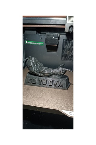 Go To Gym Maskeli Kaslı Sporcu Figürü Motivasyon Temalı Dekoratif 3d Baskı Biblo