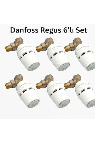 Danfoss Regus Köşe Termostatik Vana Set 1/2" 6 Adet 6 Adet