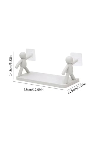 Baysa Bay1124 Plastik Yapışkanlı Raf 13.5x33 Cm Tekli Beyaz