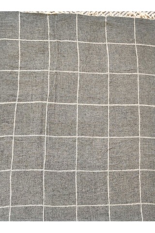 Çizgili Çift Kişilik Organik Müslin Pike 185x220cm Oeko-tex Standard 100 Sertifikalı Antrasit