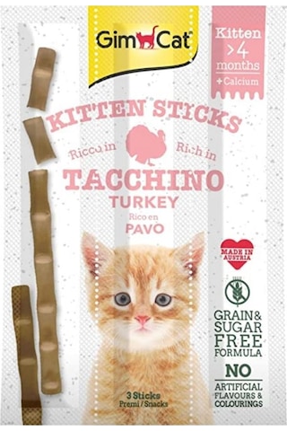 Gimcat Kitten Hindi Etli Sticks Yavru Kedi Ödül Çubukları 3 x 3 G