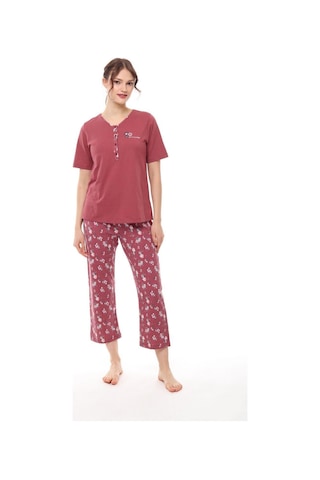 Pijadore 1434 Kadın Kısa Kollu Yakası Düğmeli Pijama Takım 001