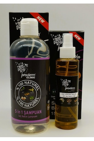 Proderm 5 İn 1 Şampuan 500 ML + Saç Bakım Yağı 150 ML