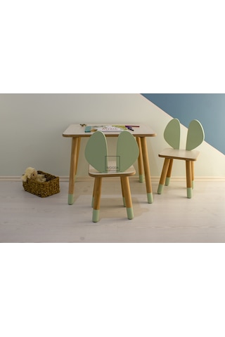 Wooda Montessori Çocuk Aktivite Yaz Sil Masa Sandalye Takımı