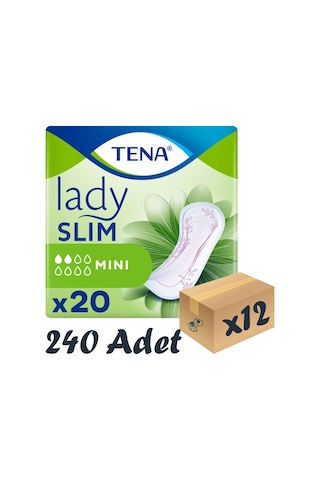 Tena Lady Slim Mini 2 Damla Kadın Mesane Pedi 20'Li 12 Paket 240 Adet Tena Lady Slim Mini 2 Damla Kadın Mesane Pedi 20'Li 12 Paket 240 Adet