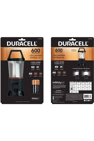 Duracell 600 Lümen Ledli 360 Ve 180 Aydınlatmalı El Feneri + 3 Siyah