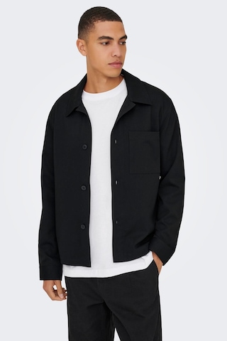 Only & Sons Onsmıro Erkek Overshirt Gömlek Regular Fit Günlük Rahat Siyah