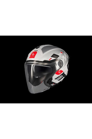 Kask Mt Cosmo Sv Silence A2 Gloss Gümüş Gözlüklü Gümüş Gri