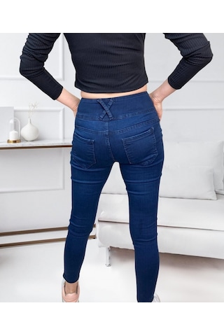 Efnaz Style Yüksel Bel Likralı Kot Pantolon Lacivert