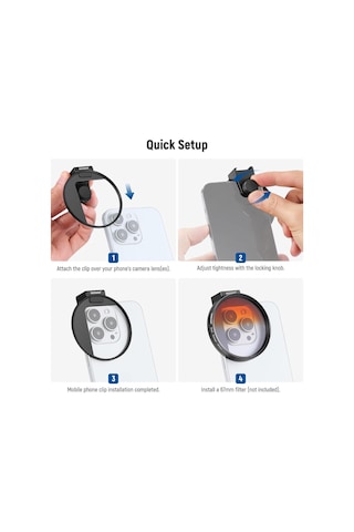 Neewer La006 67mm Telefon Filtre Yuvası Klipsi