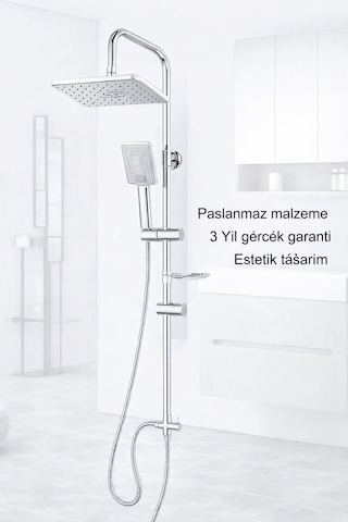 Krom Robot Yağmurlama Duş Seti Mix Krom Banyo Lavabo Bataryası Banyo Yenileme Seti Krom
