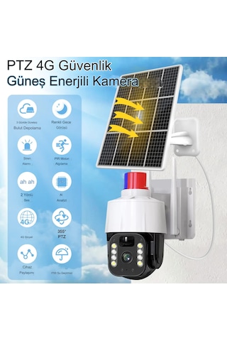 Qasul 5mp Kablosuz Kamera, Güvenlik İçin Güneş Enerjili Panel S