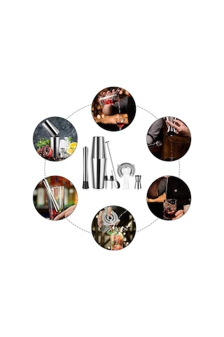 Novahub 7 Parça Boston Shaker Set, 750 Ml, Avantajlı Kokteyl Aksesuarları