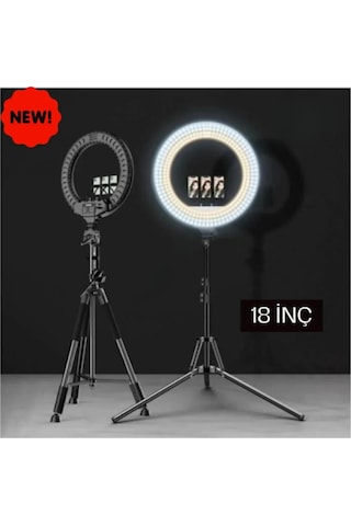 Lamia Megalüx Dökümayaklı Profesyonel Kuaför Makyajçekimleri 18ınç 460 Led Kumandalı Ring Lıght X-18