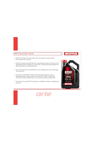 Motul 6100 Syn-Clean Fe 5W-30 % 100 Sentetik Motor Yağı 4 L