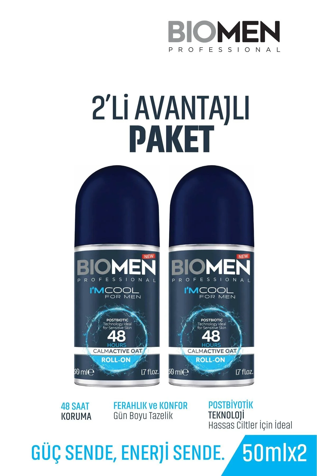 Biomen I'm Cool Erkek Roll-On Deodorant 2 x 50 ML