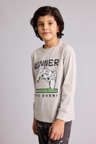 Defacto Regular Fıt 2li Pijama Takımı Erkek Çocuk G9974a826spgr400 Gri-gr400