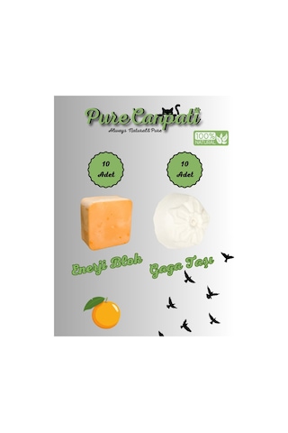 Purecanpati Portakallı Enerji Blok 10 Adet Ve 10 Adet Gaga Taşı