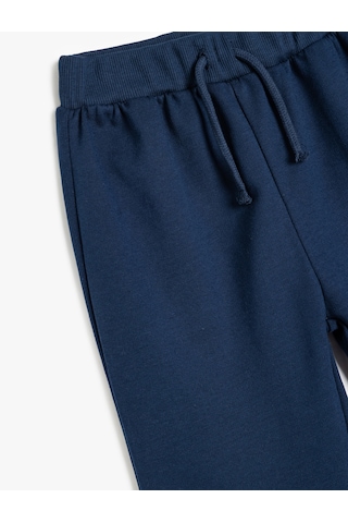 Koton Beli Bağlamalı Pamuk Karışımlı Basic Jogger Eşofman Altı Lacivert 5smb40034tk Lacivert