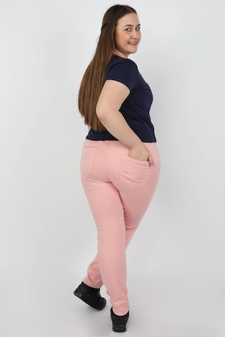 Balins Kadın Büyük Beden Gabardin Pantolon Pembe