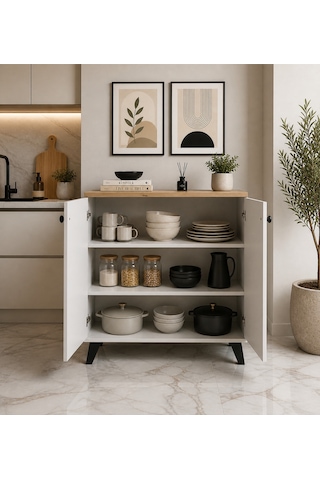 Bucak Model 2 Kapaklı Çok Amaçlı Dolap Ayakkabılık Kitaplık Banyo Dolabı Mutfak Dolabı Çok Renkli