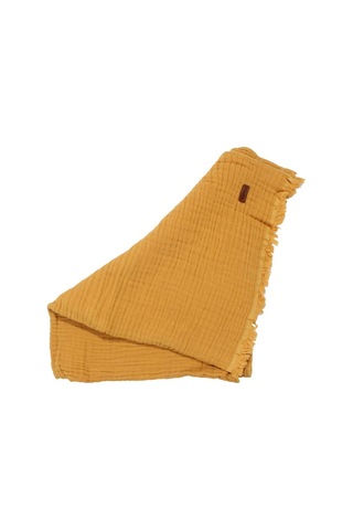 Unisex Sarı Püsküllü 4 Kat Battaniye 80x120 Çok Renkli